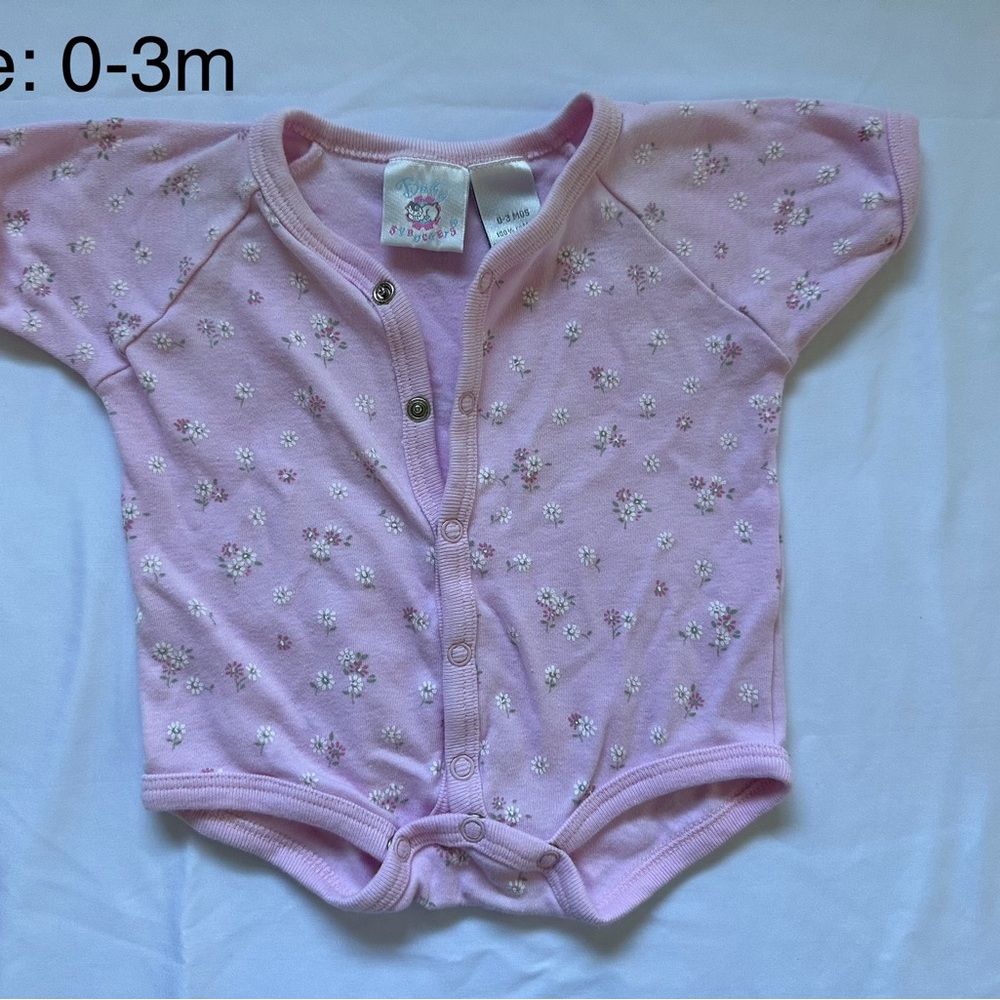 Pink Floral Baby Onesie